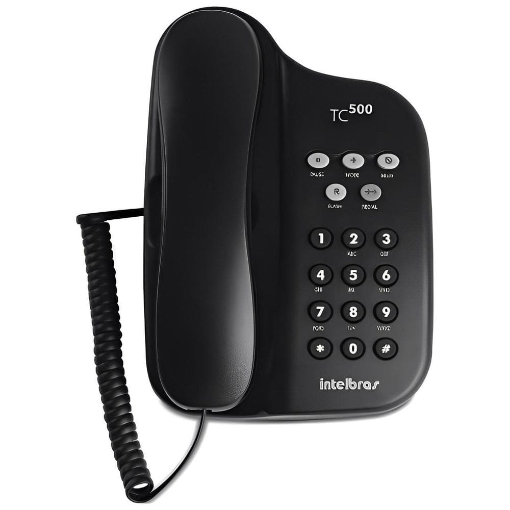 Telefone Intelbras Com Fio Tc 500 Preto Com Chave