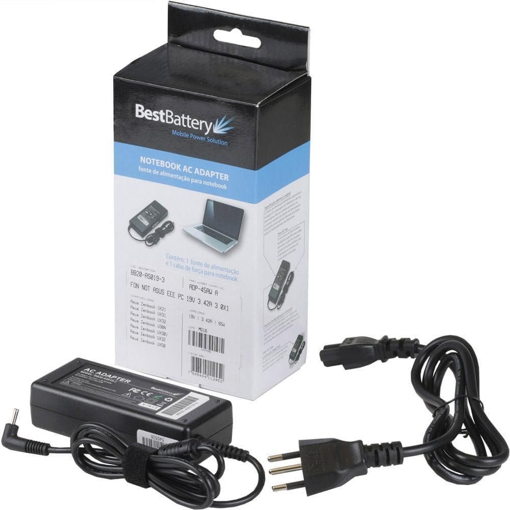 Fonte Para Asus Ux434F X510U X512F X515J 19V 3,42A 41,35Mm