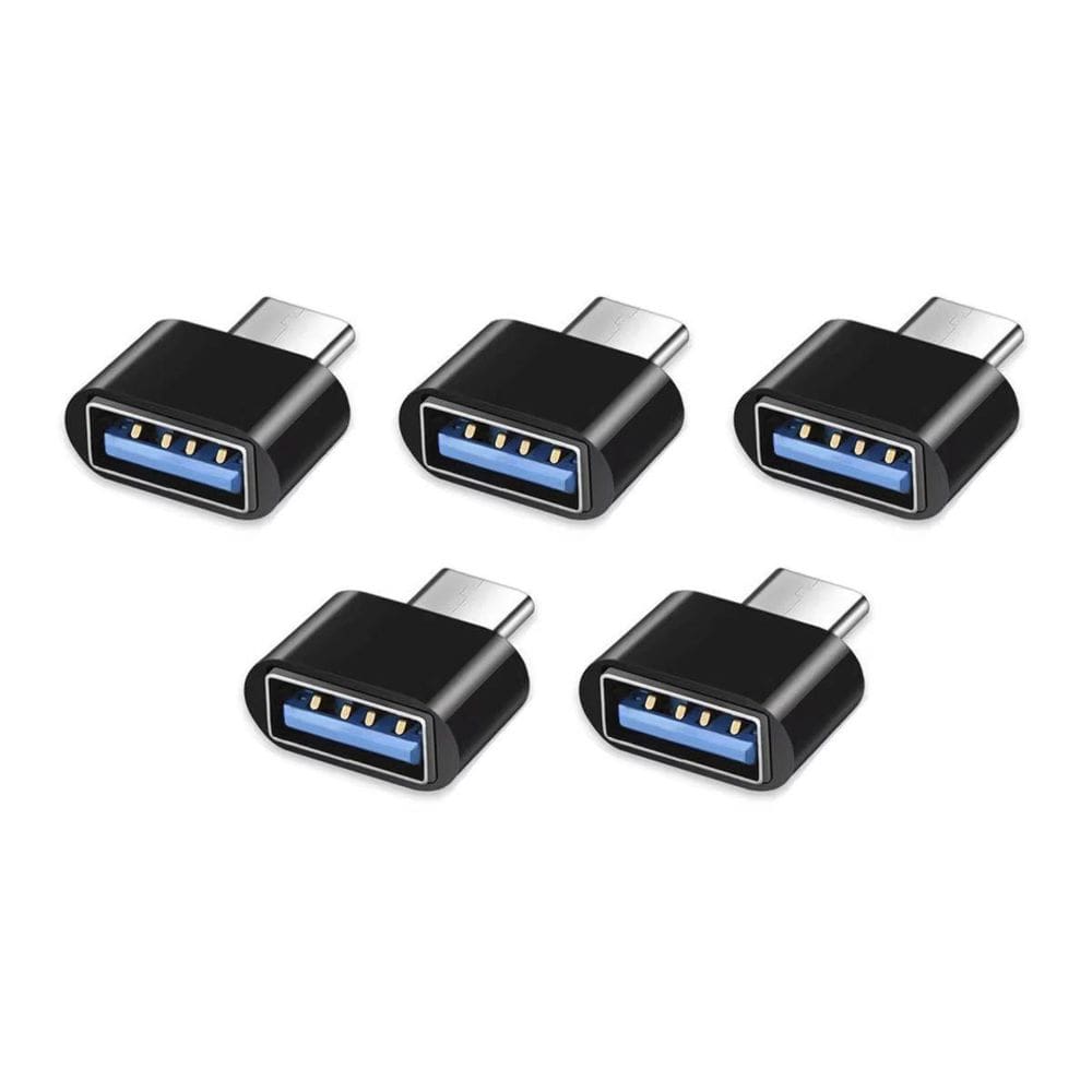 Kit 5X Adaptador Plug Otg Usb Tipo C Fêmea Para Usb A Macho