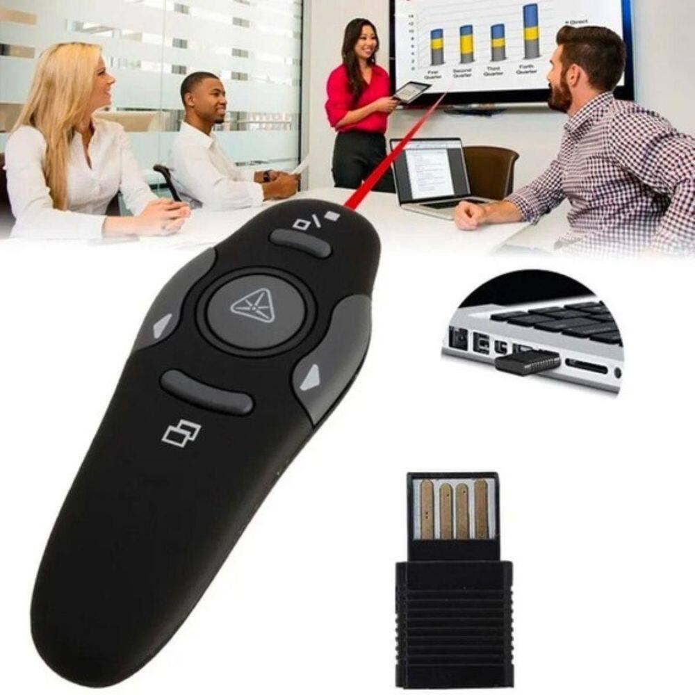 Passador De Slides Wireless Com Apontador Laser Usb