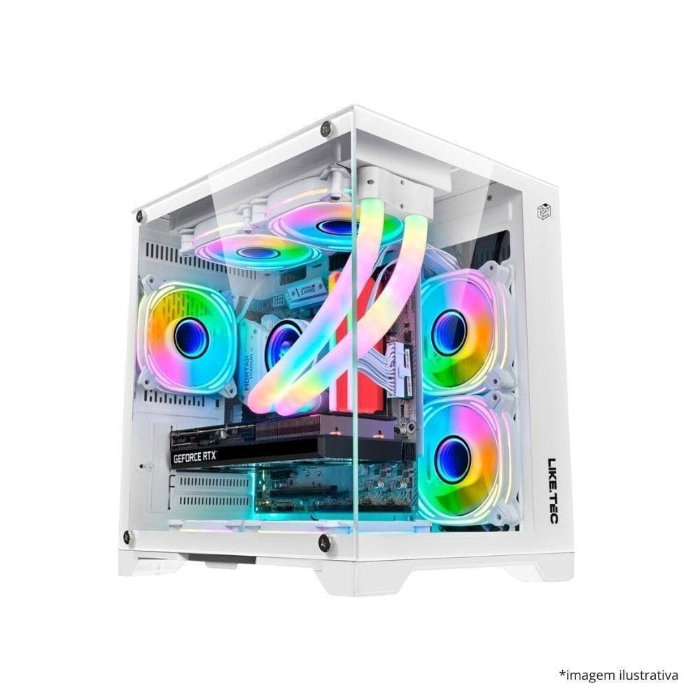 Gabinete Gamer Liketec Cube Mad Rock Snow Argb 4 Fans
