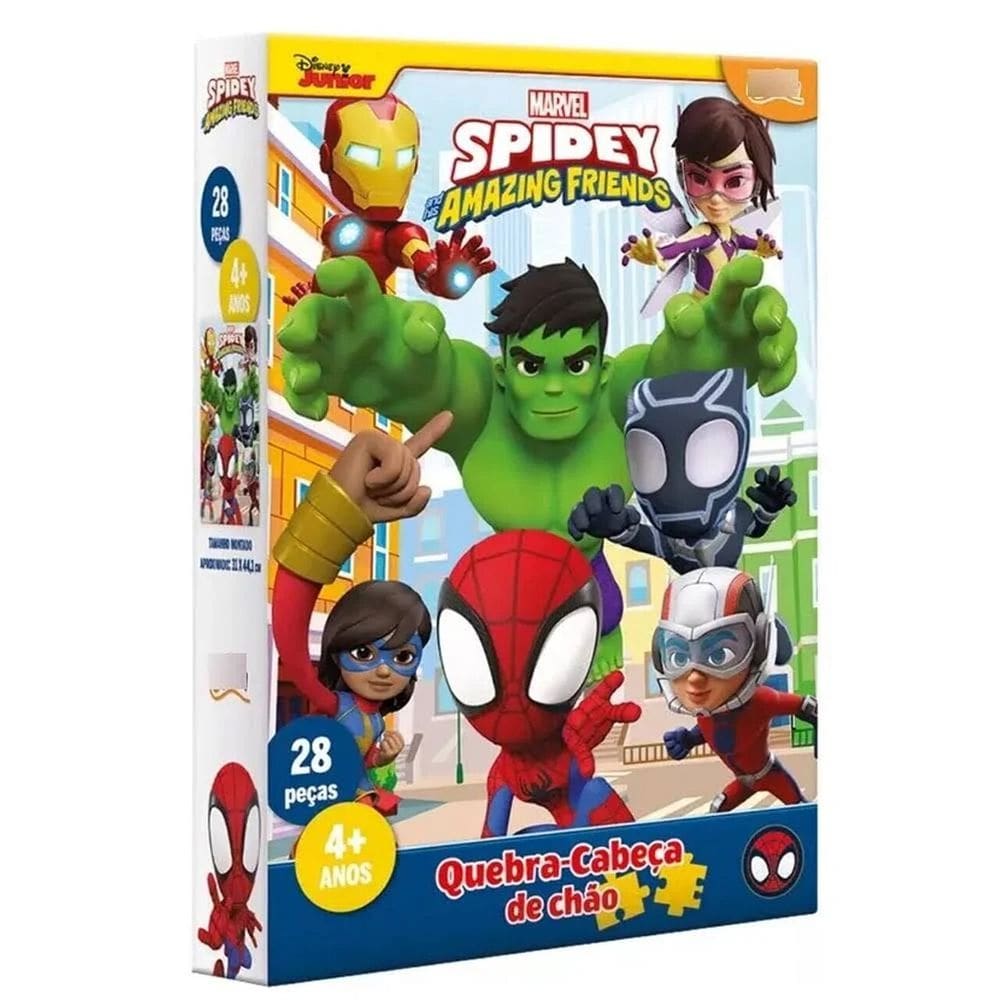 Quebra Cabeça De Chão Marvel Spidey 28 Peças - Toyster 8047