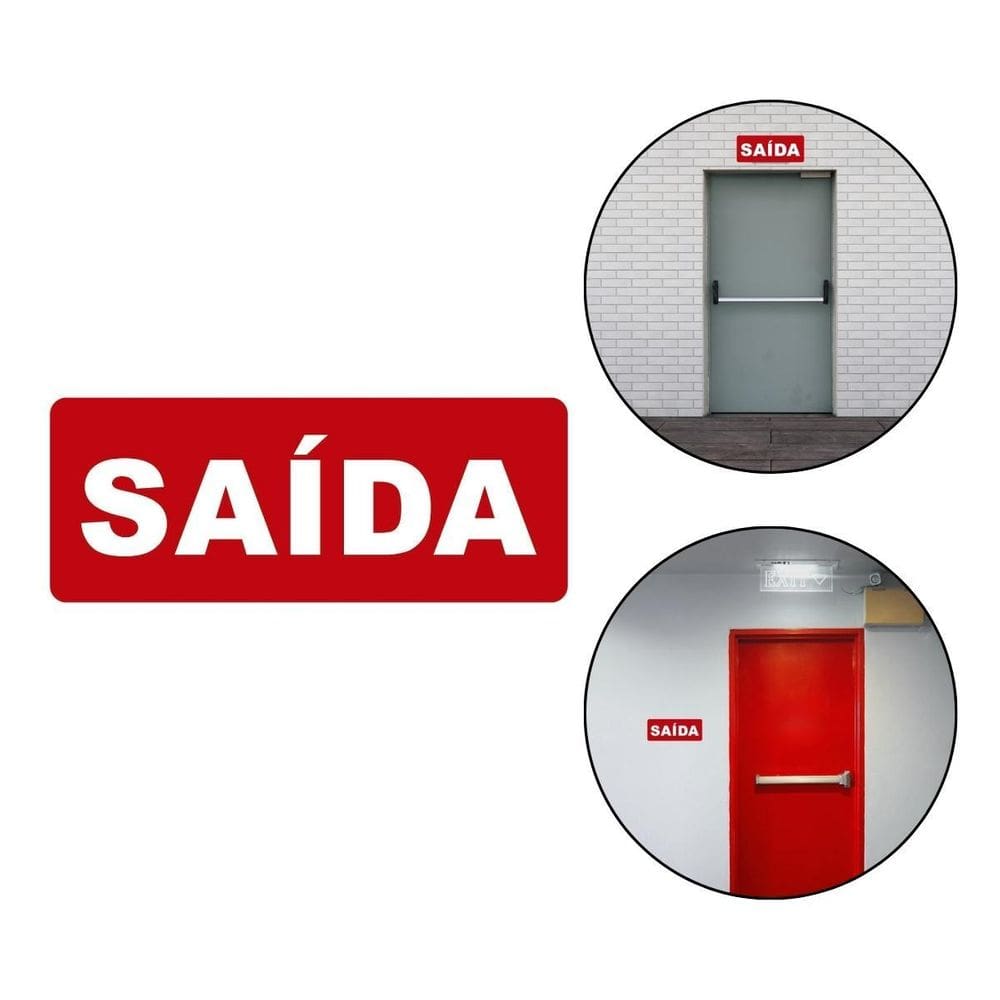 Placa Plástico Vinil Saída Para Lojas Comércios Hospitais