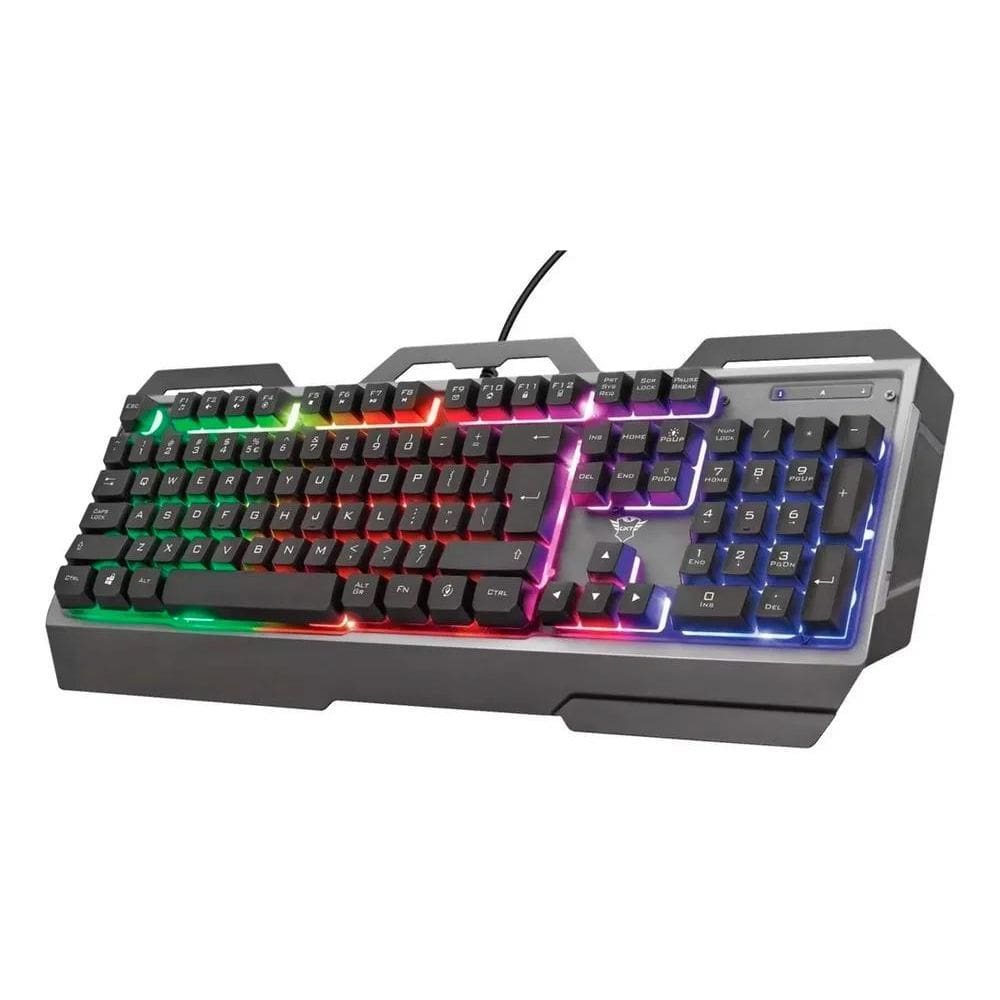 2X Teclado Gamer Semimecânico Rgb Led Retroiluminado Computa