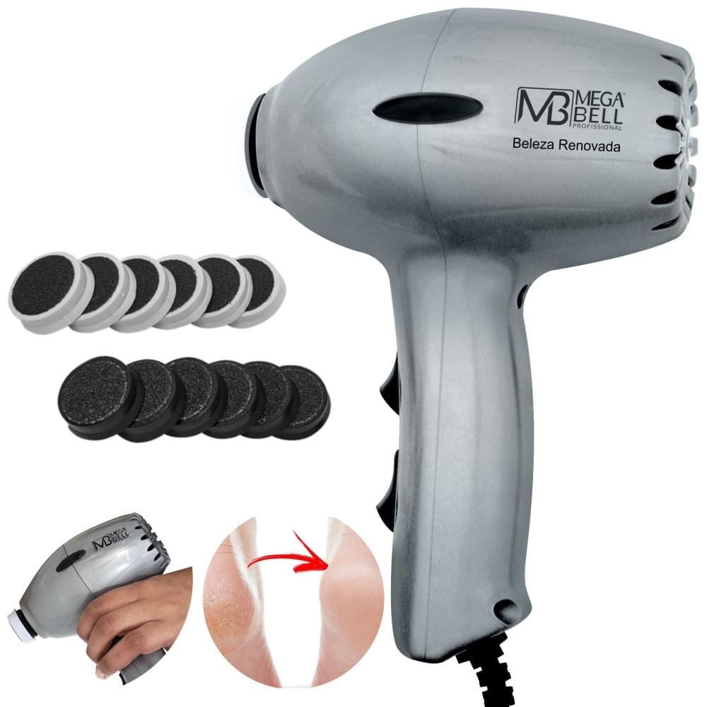 Pedicuro Lixa Elétrica Mega Bell Profissional + 12 Lixas