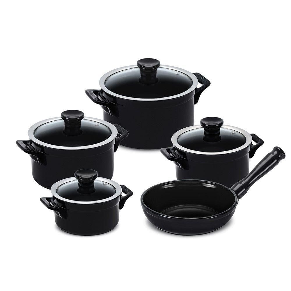 Jogo De Panelas De Cerâmica Clear 5 Peças Preto Ceraflame