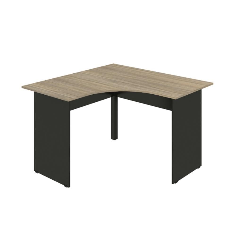 Mesa Escrivaninha em L Angular Pé Painel Office 120x120cm New City Calvi/Preto - Web Office