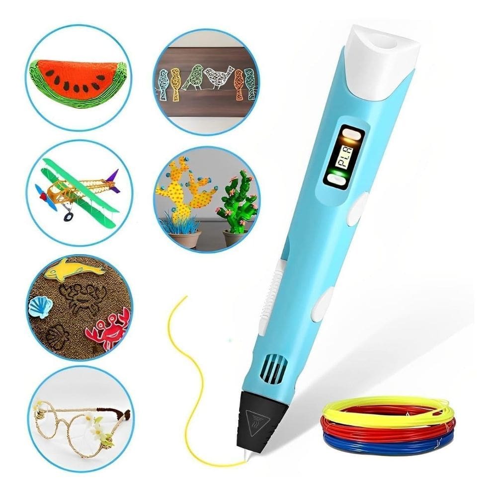 Caneta 3D Infantil Com Refil Usb E Cabo Para Diversão