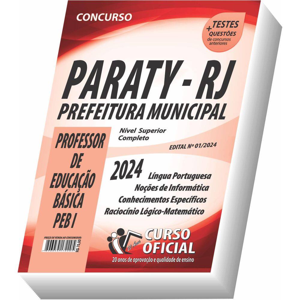 Apostila Paraty - Rj - Professor De Educação Básica - Peb I