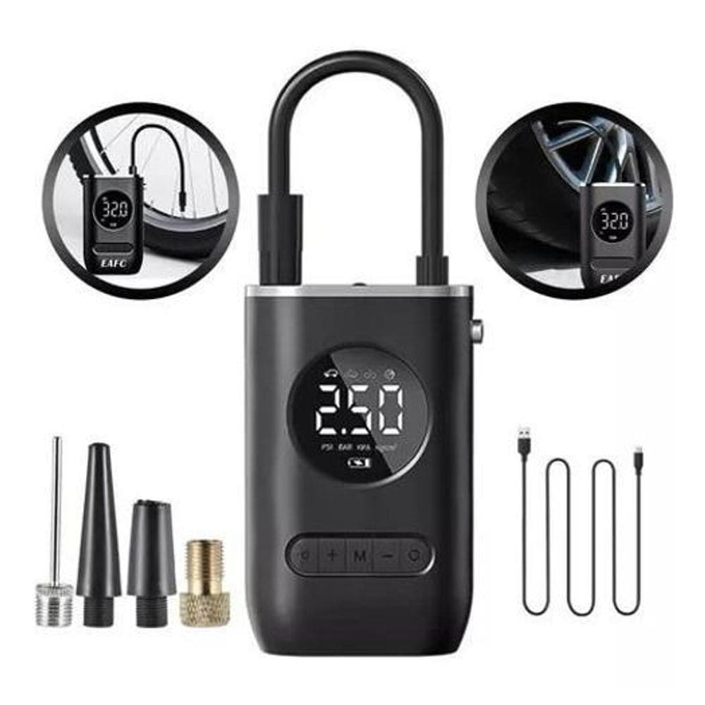 Mini Compressor Calibrador Ar Digital Recarregável