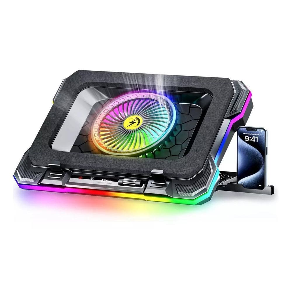 Suporte Cooler Notebook E Celular Gamer Rgb Usb 2.0 Oberon