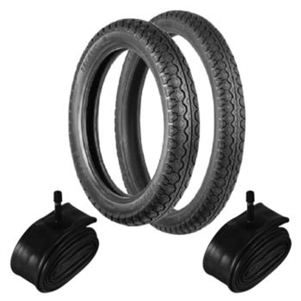 Kit Pneu Biz 100 Pop 100 60/100-17 + 80/100-14 Tiger Technic + Câmara Novo