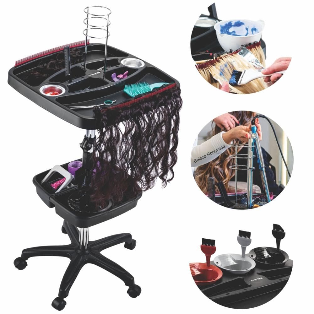 Carrinho Auxiliar Mega Hair Dompel Cabelereiro Profissional