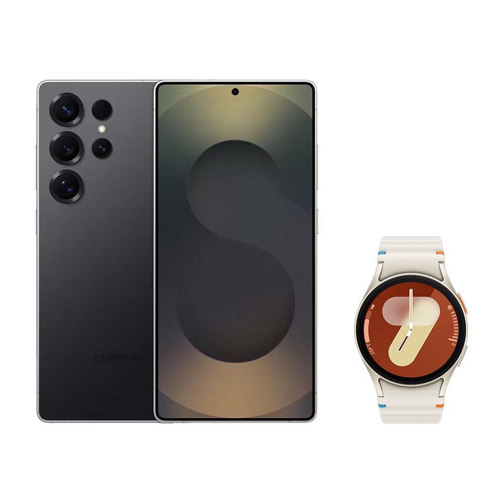 S25 Ultra (256GB) - Titânio Preto + Watch7 BT 40mm - Creme