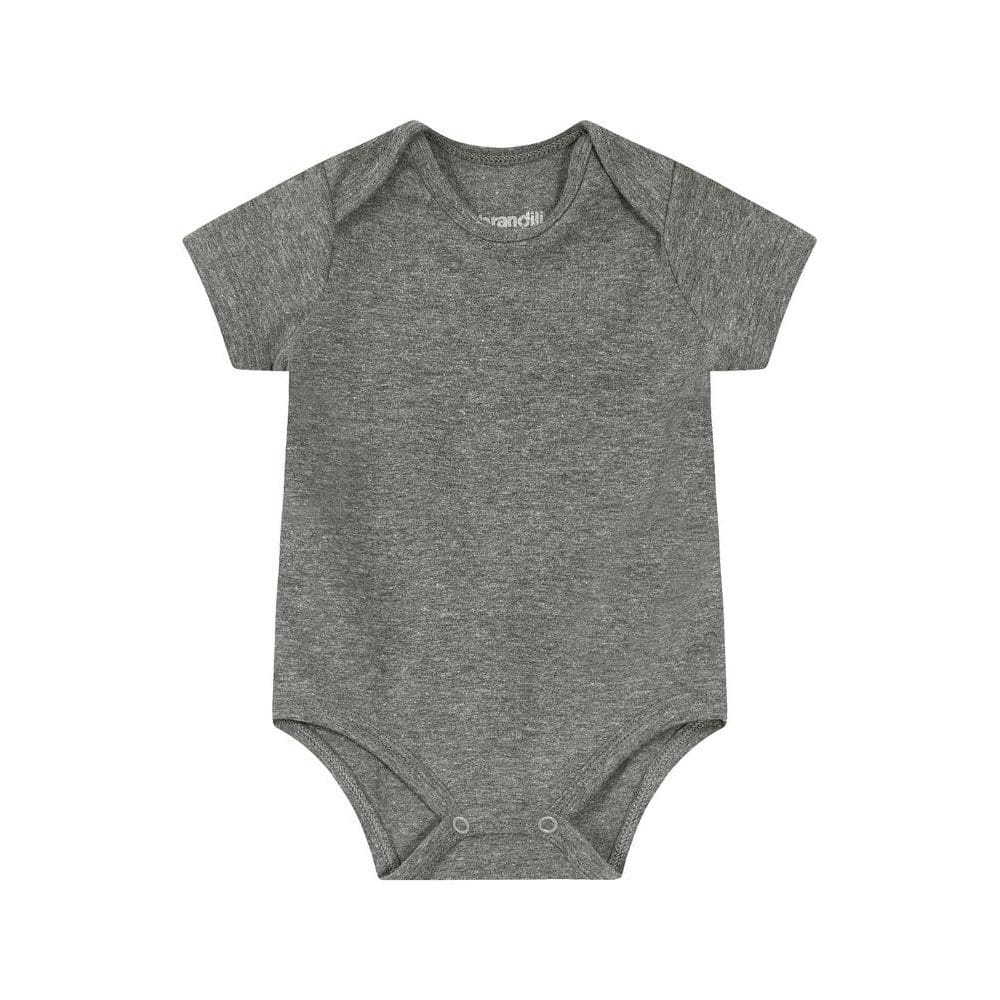Body bebê unissex em cotton Brandili-CINZA