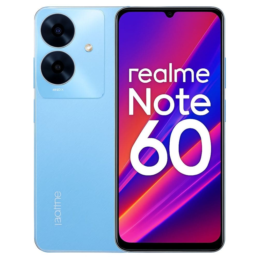 Smartphone Celular Realme Note 60, 128GB, 4GB RAM, Tela 6,78, Câmera 50MP, Bateria 5000mAh, Android 14, Dual SIM, Azul