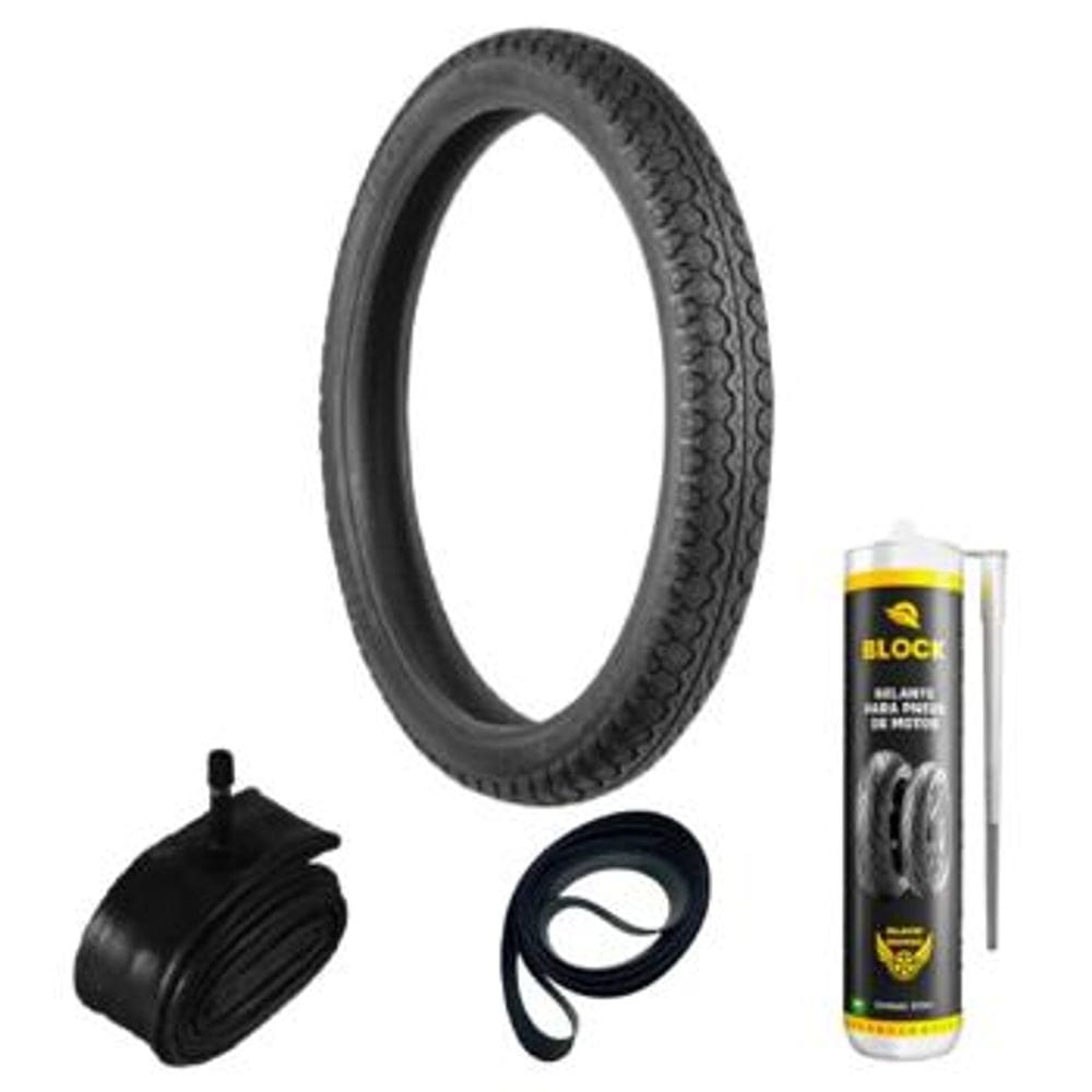 Pneu Pop 100 Biz 125/100 80/100-14 Tiger Technic + Selante + Cinta