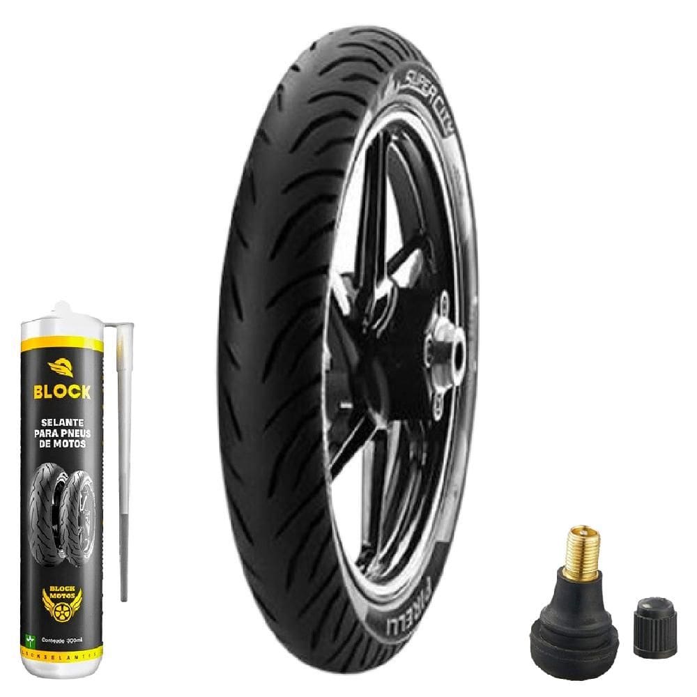 Pneu Cg 160 Gsr 150i 90/90-18 51p Sem Camara Super City Pirelli + Selante + Bico
