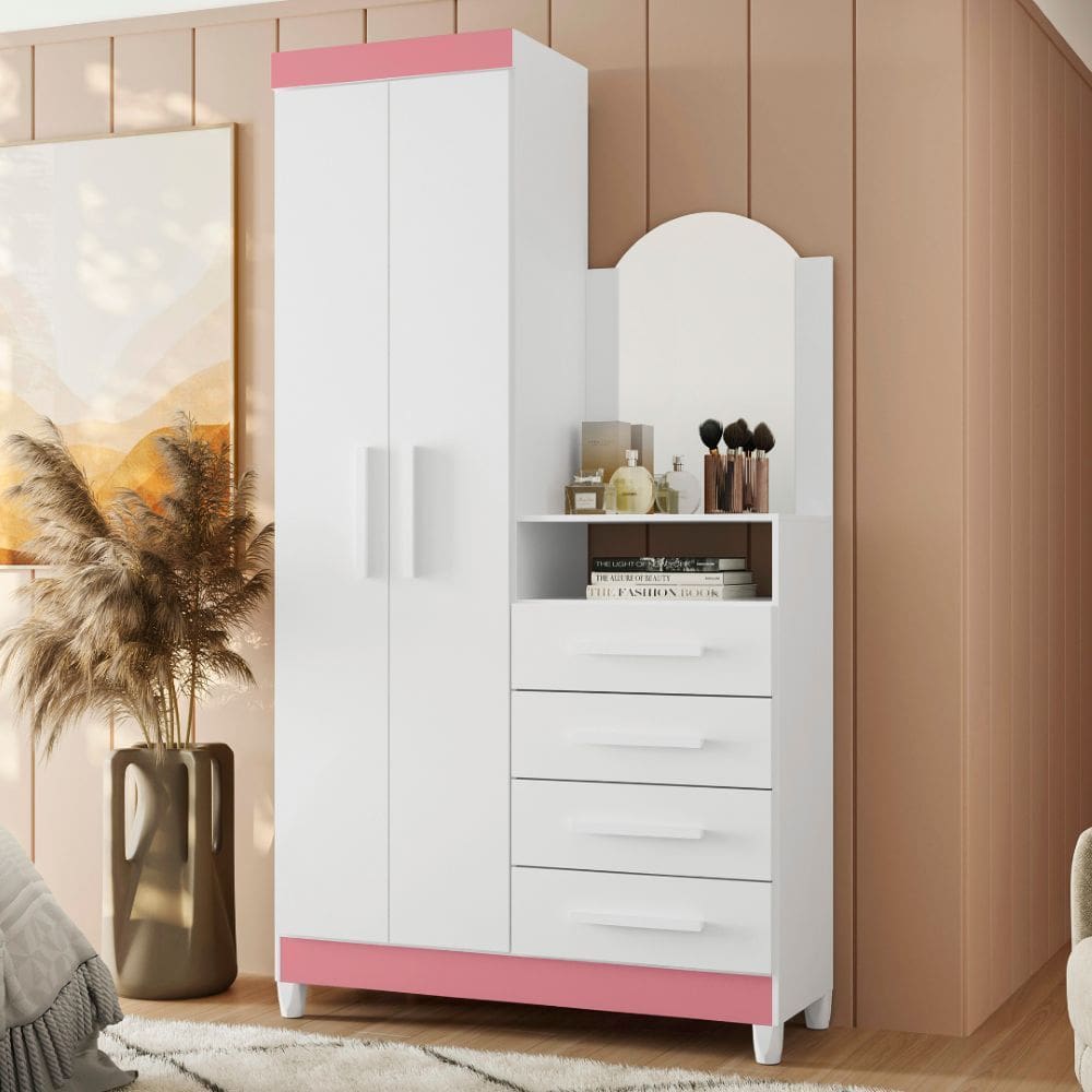 Comoda Penteadeira 4 Gavetas com Espelho Flex Capri Damulti