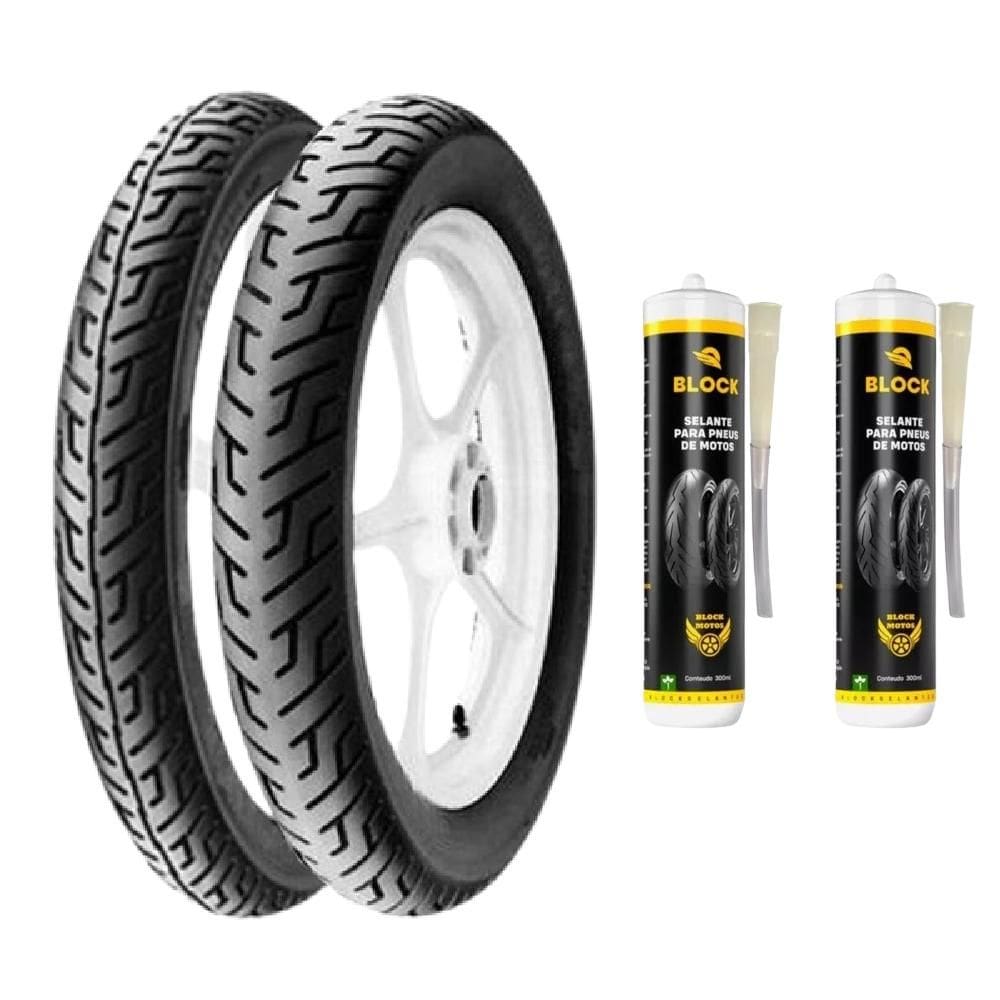 Par Pneu Cbx 200 Strada 100/90-18 + 275-18 Mt65 Pirelli + Selantes