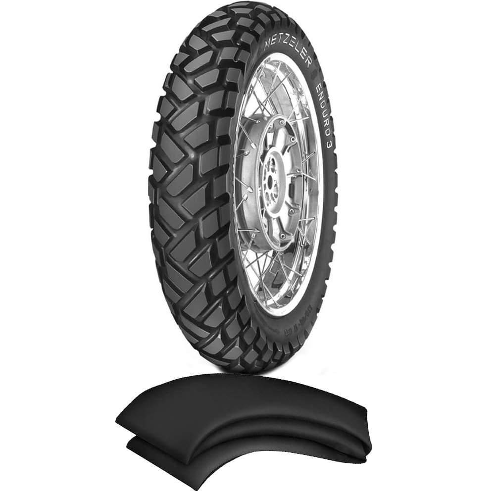 Kit Pneu Crf 230 Xr 200 R 400-18 64s Tt Enduro 3 Sahara Metzeler + Camara