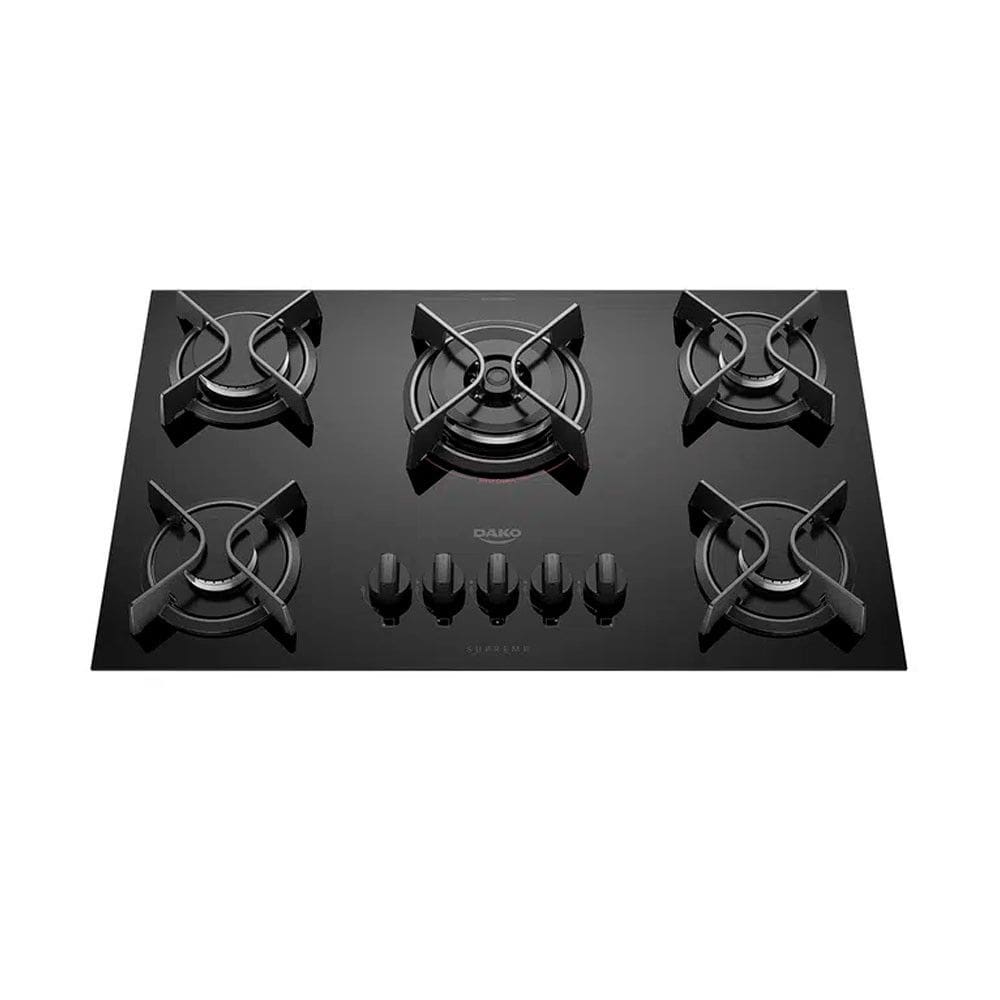 Cooktop Supreme 5 Bocas Automatico Mesa de Vidro Mega Chama Bivolt Dako