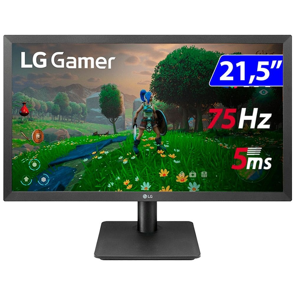 Monitor Gamer LG 21.5 Polegadas VA Full HD HDMI 75Hz AMD FreeSync 22MP410-B