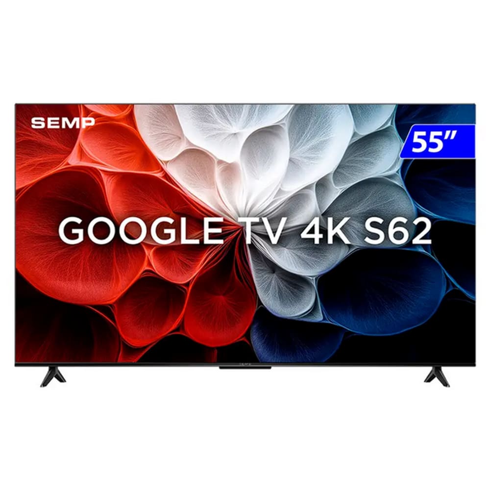 TV Semp Tcl 55S62 55” Android Tv LED 125W 60Hz Bluetooth 5.2 Preto