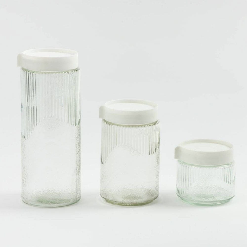 Kit de 3 Potes de Vidro La Vittra com Tampa Plastica