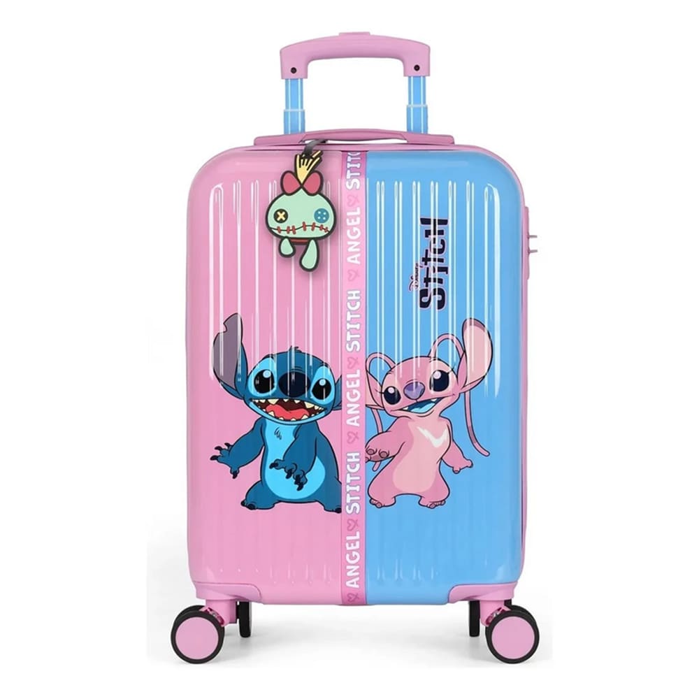 Mala Viagem Stitch Angel 360 Rodinhas Cadeado Disney Bordo Luxcel