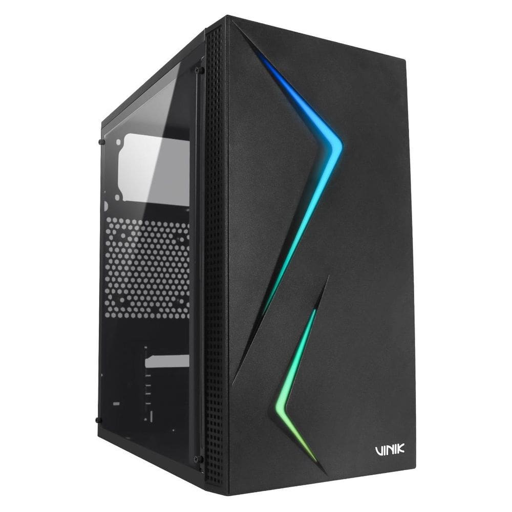 Gabinete Gamer Vinik Twin Edge Preto Lateral Acrilico