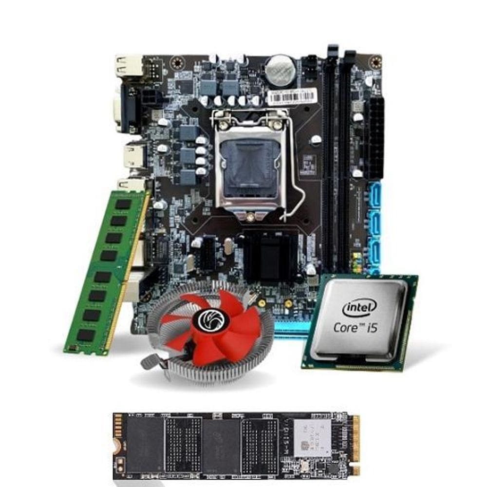 Kit Pl Mãe H110 + Proc. I5 8500 + Mem. 8Gb Ddr4 + Cooler + M.2 512Gb