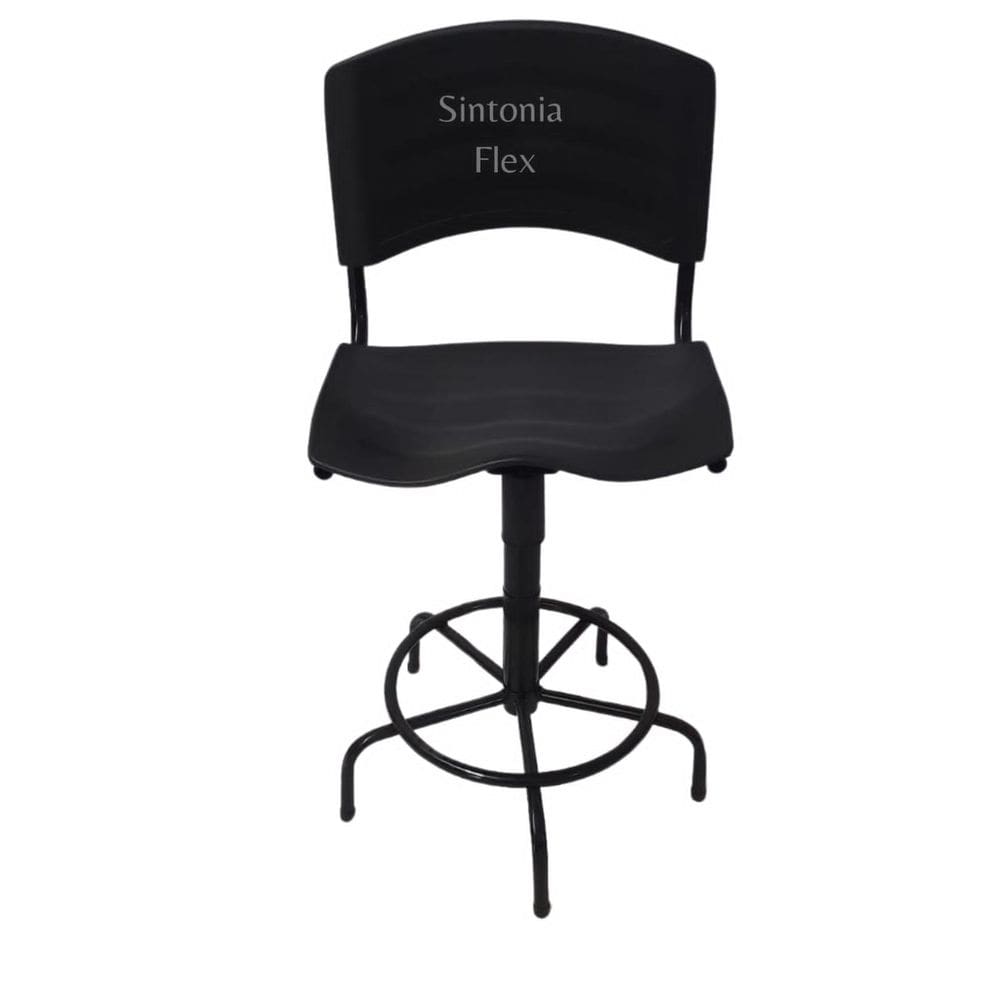 Cadeira Iso Caixas Alta Base Ferro Fixa Balcao Recepçao