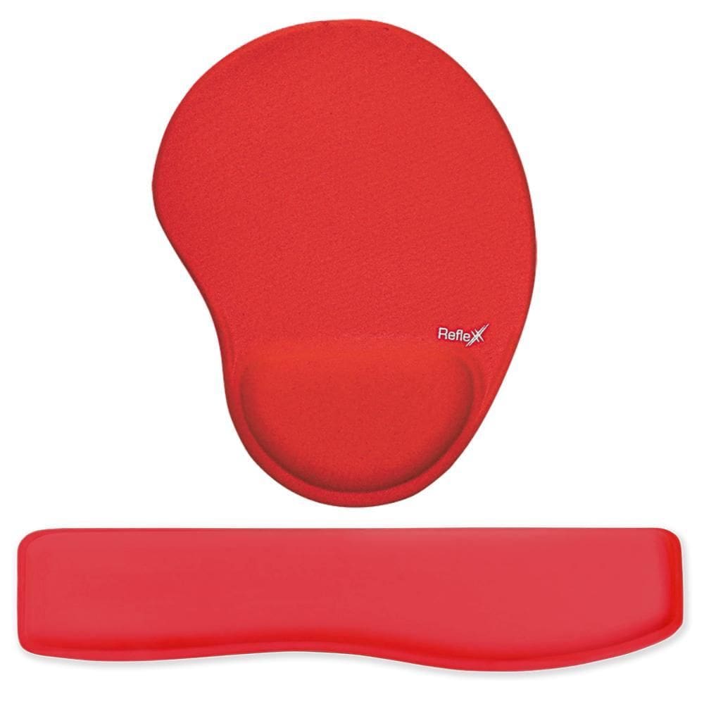 Kit Ergonômico Mouse Pad + Apoio Pulso Teclado Vermelho