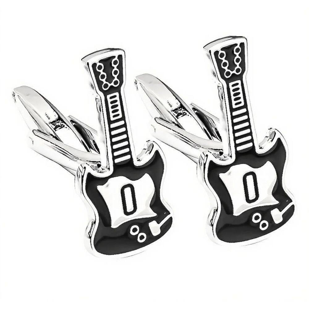 Baixo Cufflinks Black com detalhes em esmalte