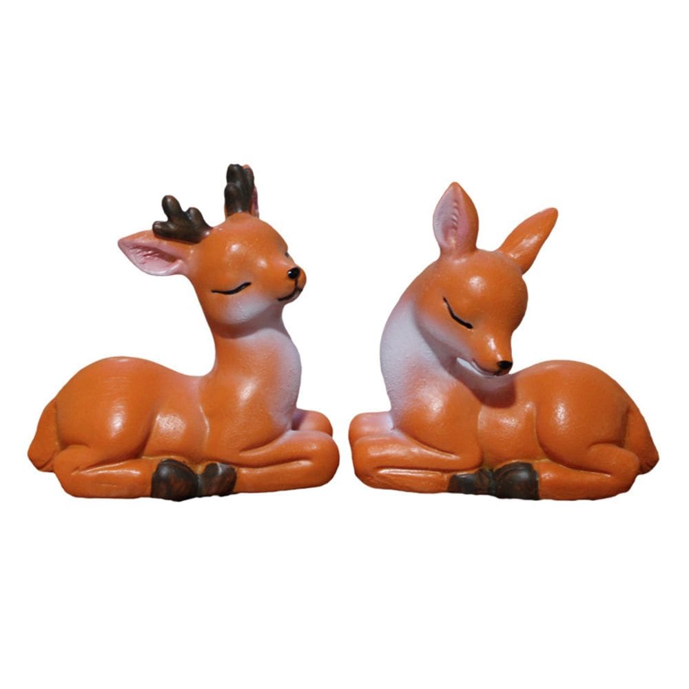 Decoração de jardim de resina Fawn, lindas figuras de veados dormindo
