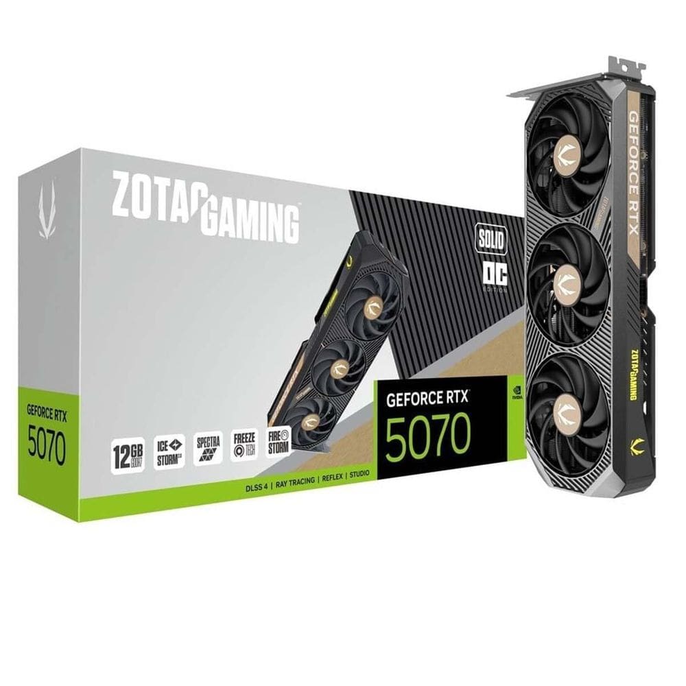 Placa De Video Rtx 5070 12Gb Gddr7 Solid Oc 192 Bits Zotac