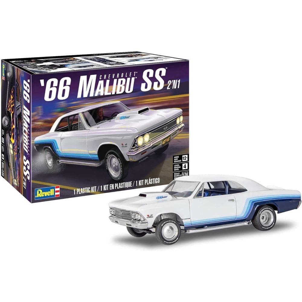 Kit de modelo de carro Revell 1966 Chevy Malibu SS 2N1 escala 1:24