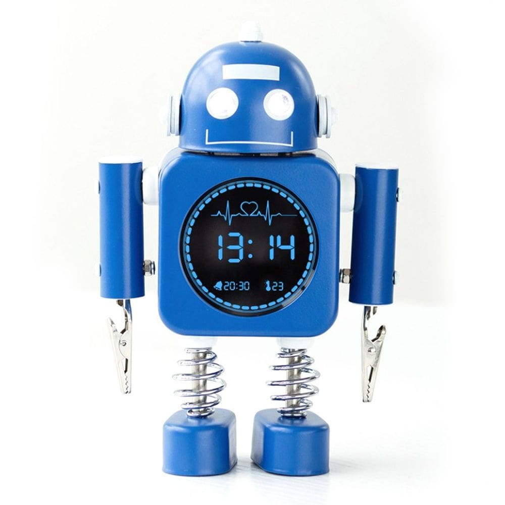 Despertador LED Smart Robot para crianças azul com luz de despertar