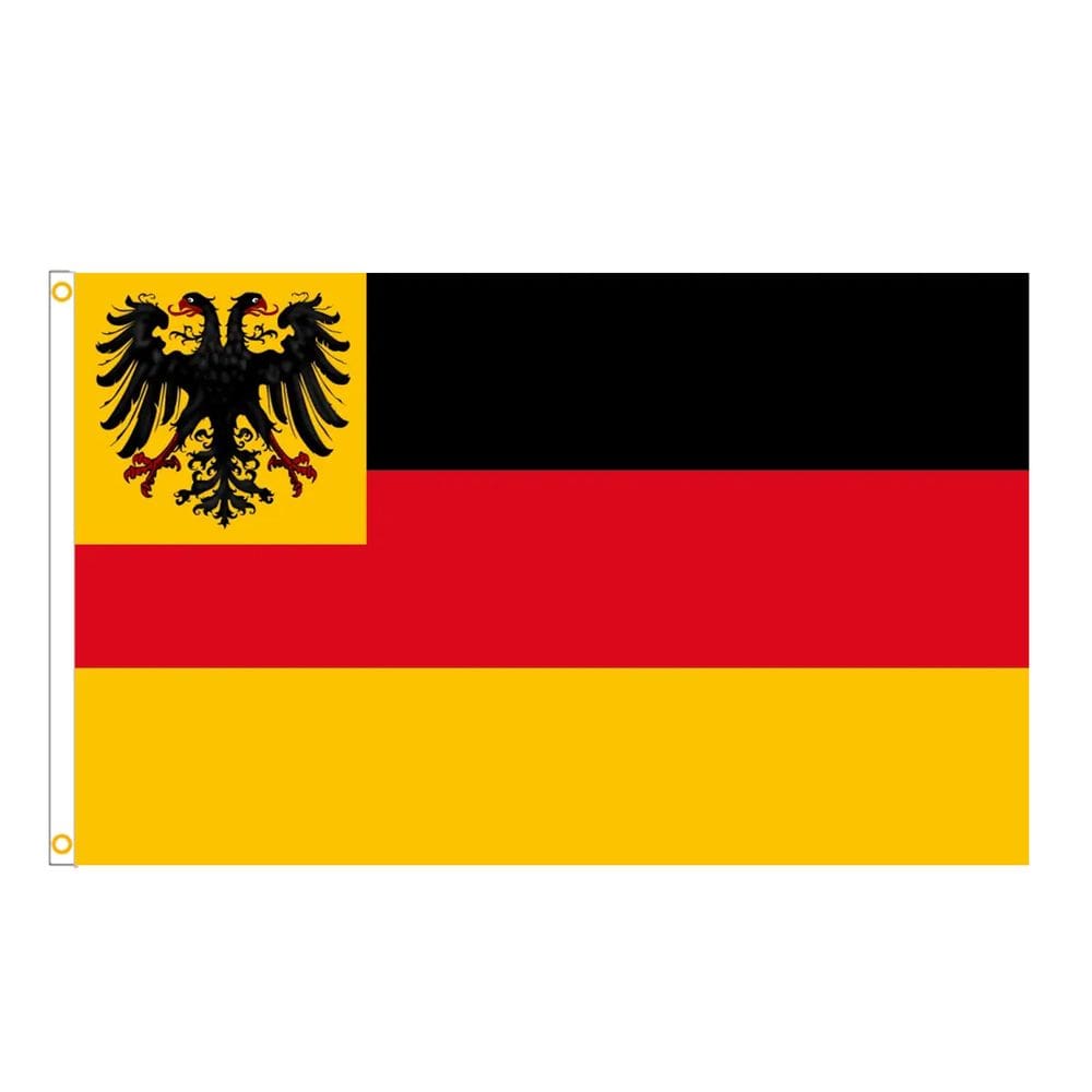 Bandeira alemã histórica de poliéster 90x150cm para interior e exterior