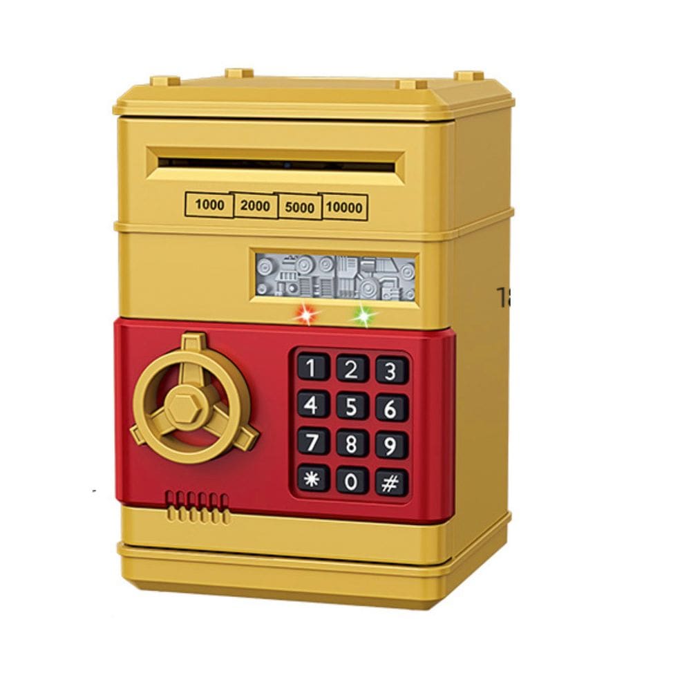 Bloqueio eletrônico de senha para banco de dinheiro seguro para crianças, caixa eletrônico, caixa eletrônico