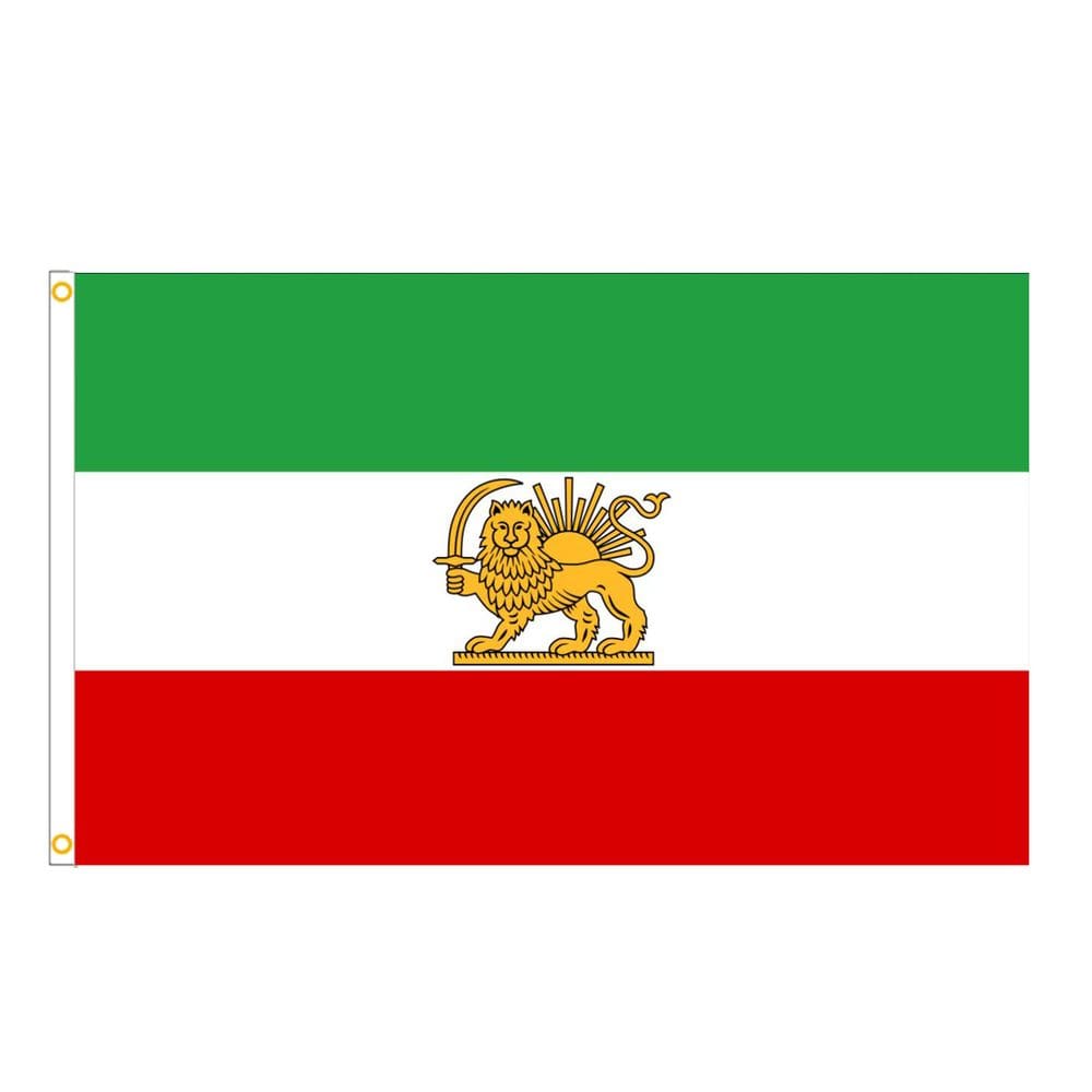Bandeira de poliéster da dinastia Pahlavi 90x150cm com leão