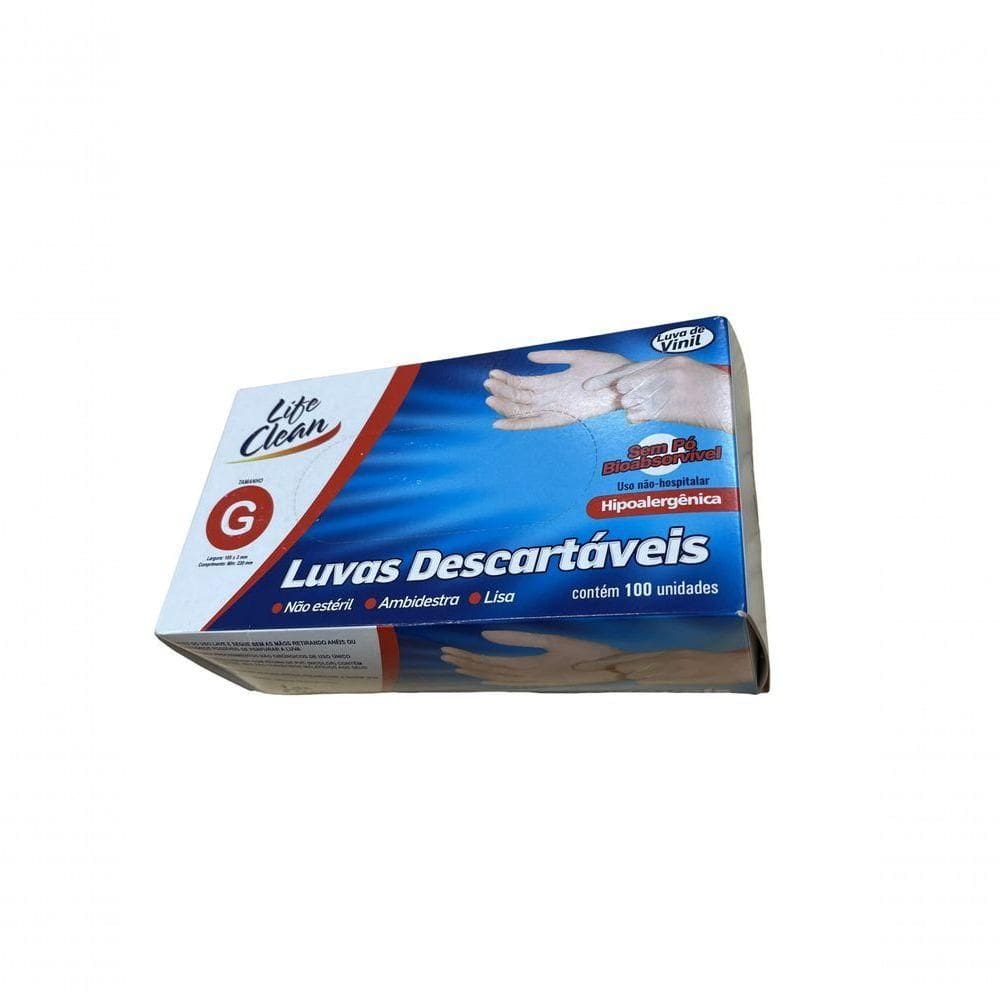 Luva De Vinil Para Procedimentos Sem Pó 100 Peças Carmex 1201 G