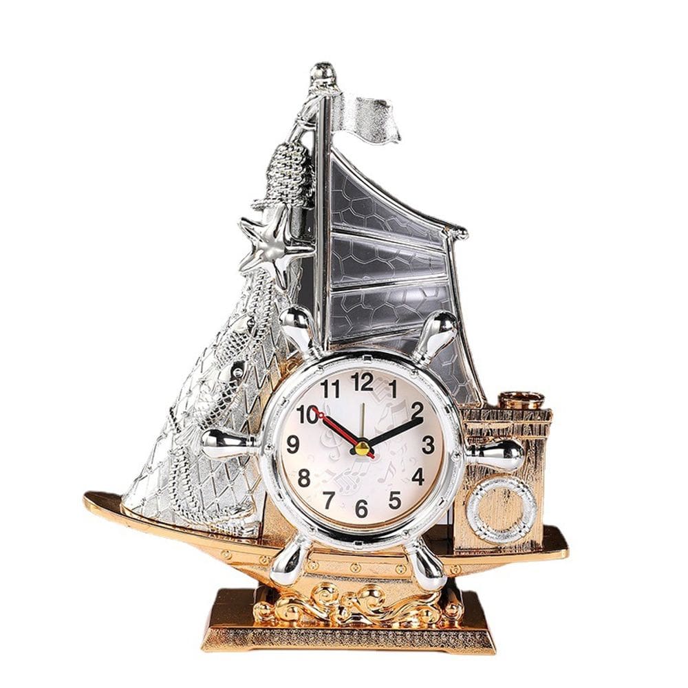 Despertador: Veleiro vintage com design musical de 22 cm
