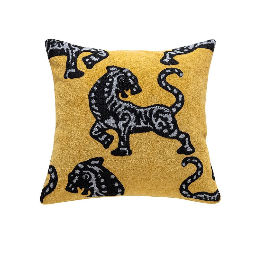 Capa de almofada moderna bordada em poliéster tigre 45x45cm