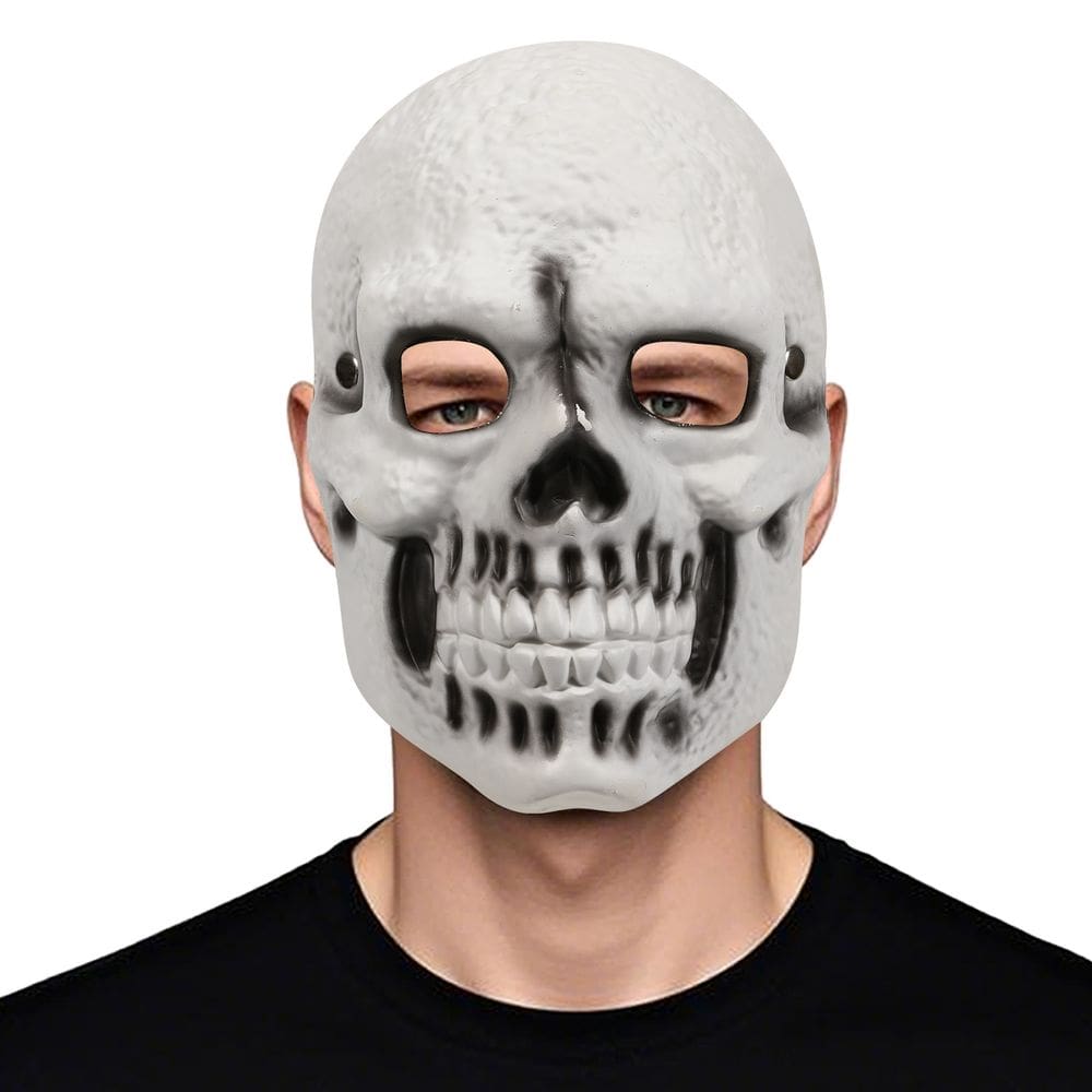 Máscara de caveira, espuma de poliuretano, meio rosto, Halloween, cosplay leve