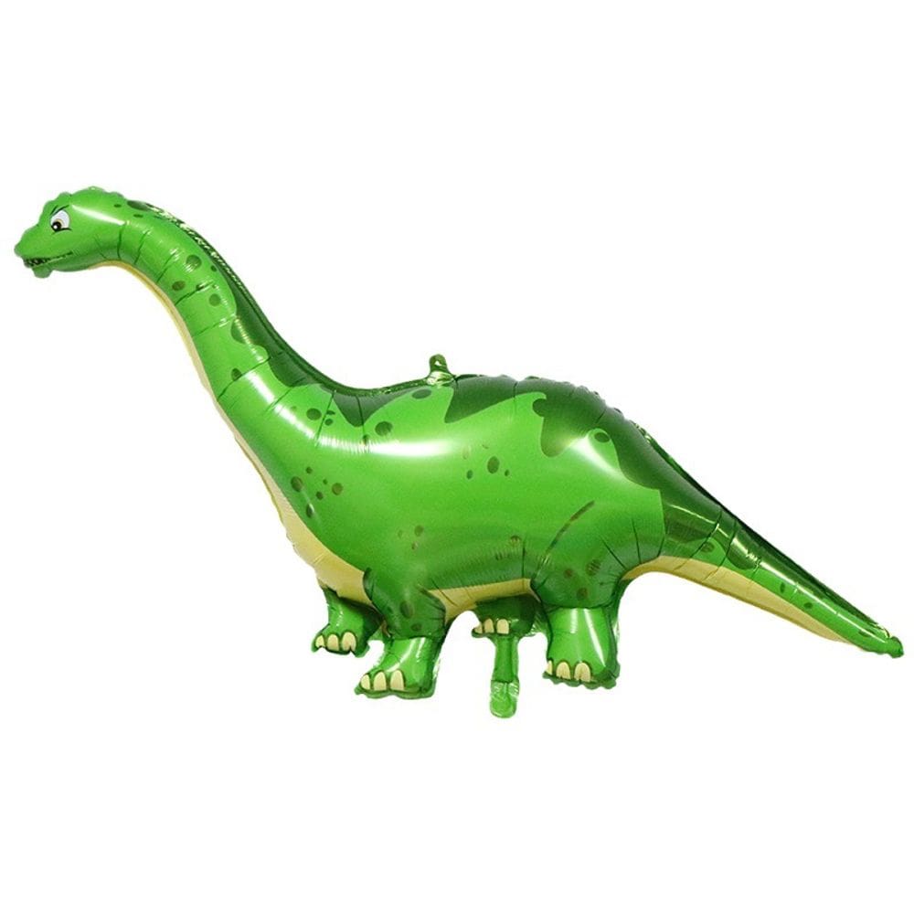 Balão Metalizado Inflável Dinossauro Verde com Pescoço Longo 70x110cm