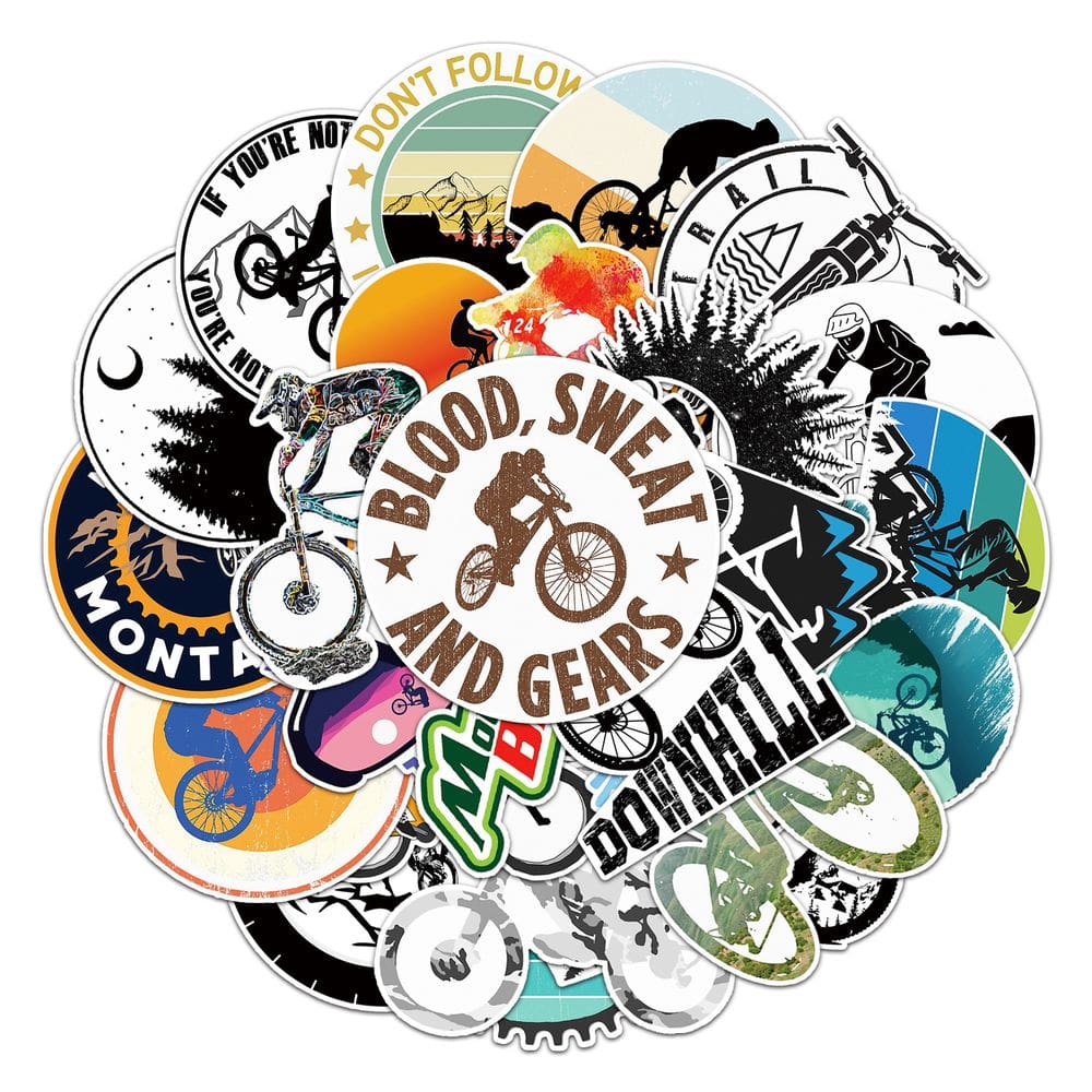 Pacote de adesivos Mountain Bike Trail Cycling Rider em vinil 50 unidades