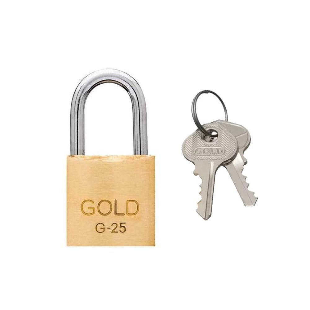 Cadeado 25mm Latão Gold Gcc200002