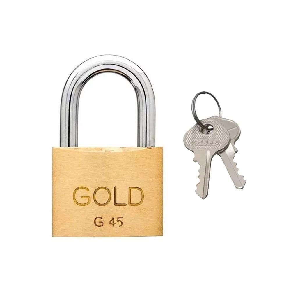 Cadeado 45mm Latão Gold Gcc200006